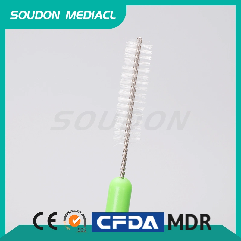 Instrumento médico endoscopio Cepillos de limpieza de boca doble cabezal con MDR ISO13485