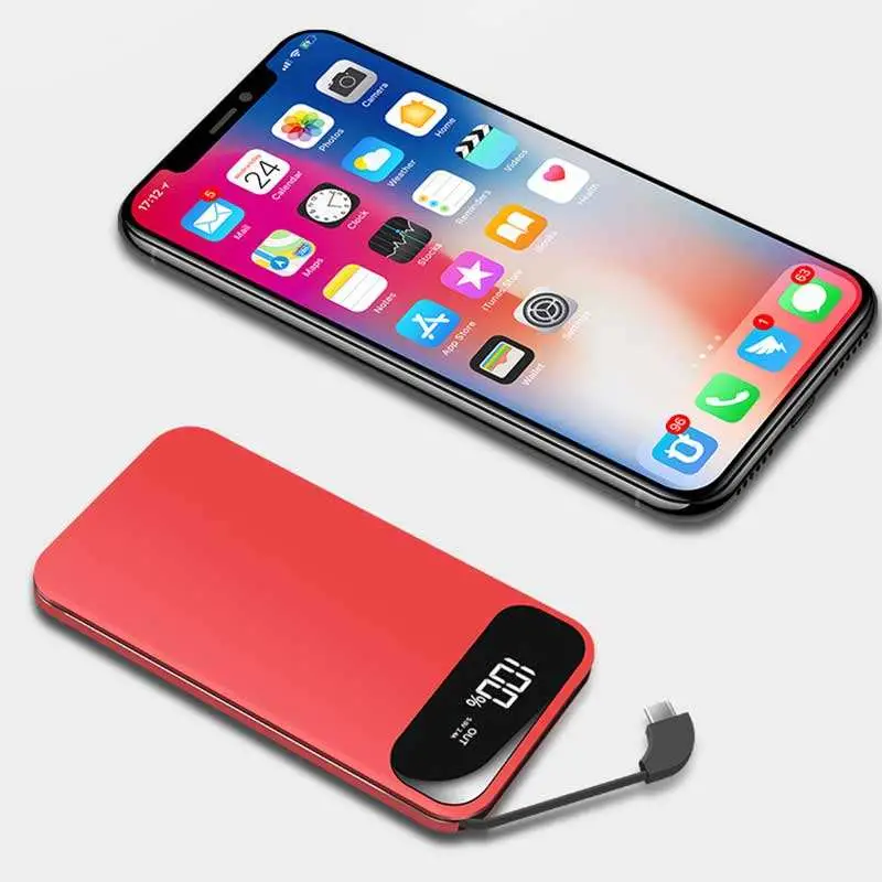 Großhandel/Lieferant 10000mAh Slim Portable Power Bank Dual Output Interface Li-Polymer Akku für Mobiltelefone