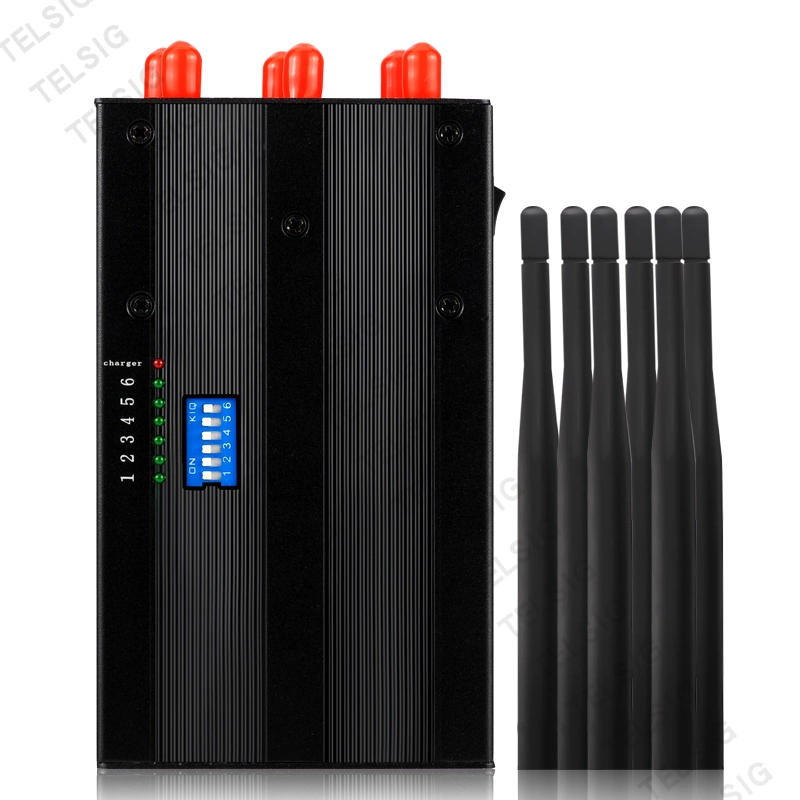 Portable 6 Antenna Portable GPS Jamming Cell Phone Mobile Signal Jammer Locations