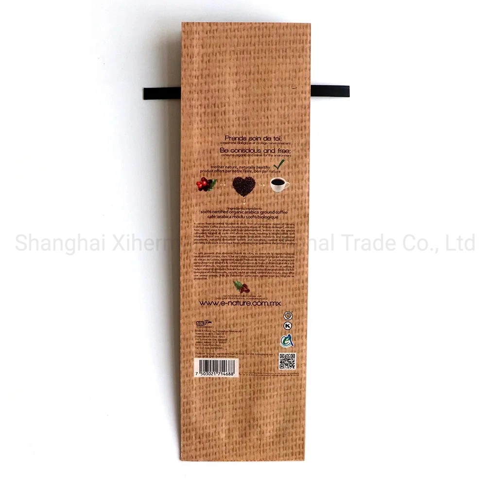 Flood Matte Printing Side Gusseted Bag Stand up Pouch Coffee Bean Bags Valve and Tin Ties