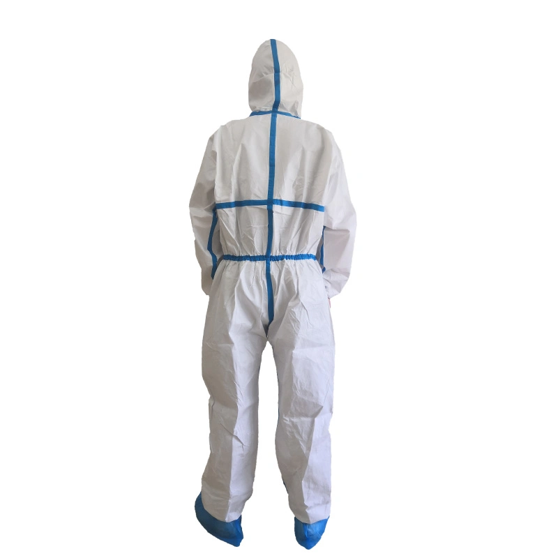 Protective Coveralls Disposable Suit Type 5b 6b PPE SMS Coverall Protection Clothing with CE En 14126