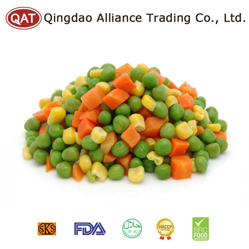 Frozen Various 3 Ways Mixed Vegetables with Green Peas, Super Sweet Corn Kernel, Carrot Diced by Factory Supplier New Harvest China