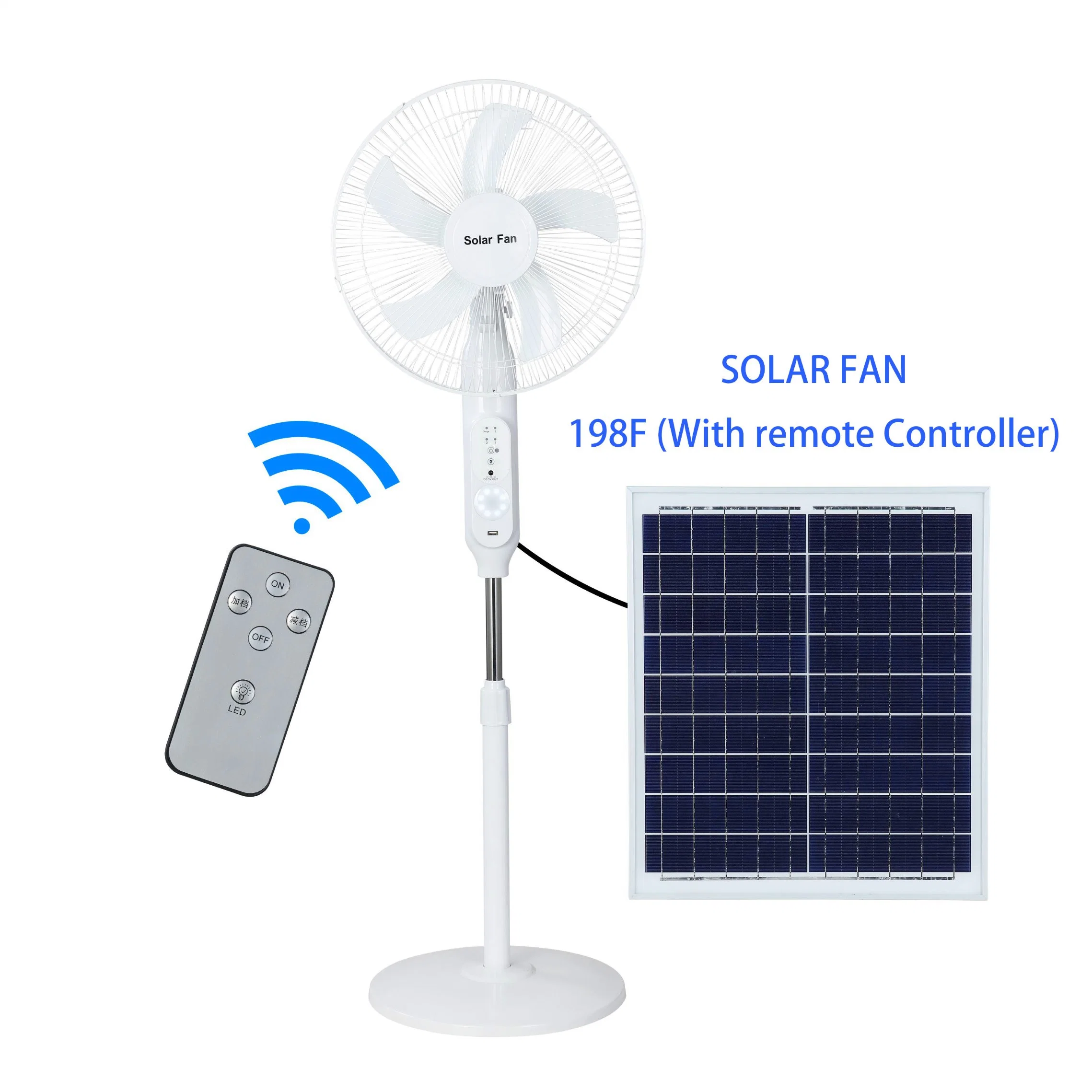 Yaye Solar Fan Factory DC15 High Power Energy Power Rechargeable Desk/Stand/Floor Solar Panel Fans with Remote Controller/ Lithium Battery/1000PCS Stock