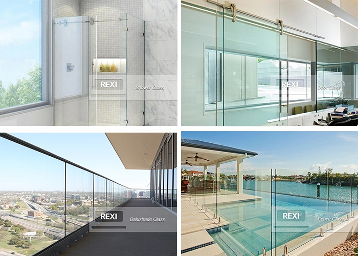 Clear Toughened Tempered Laminated Door Shower Screen Balustrade Glass Railing Fence Pool Fencing Staircase Partition Glass  6mm 8mm 10mm 12mm 15mm 19mm