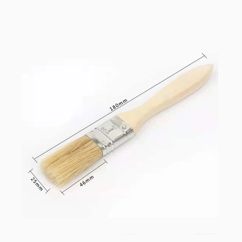 Mur de peinture brosses plates avec manche en bois pour la décoration