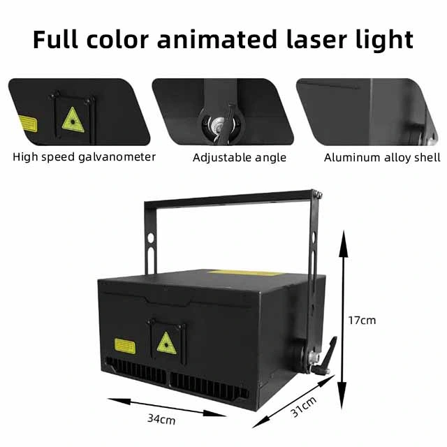 Láser en etapa de RGB a todo color 10W El equipo de rendimiento de la luz concierto discoteca Proyector láser de luz láser