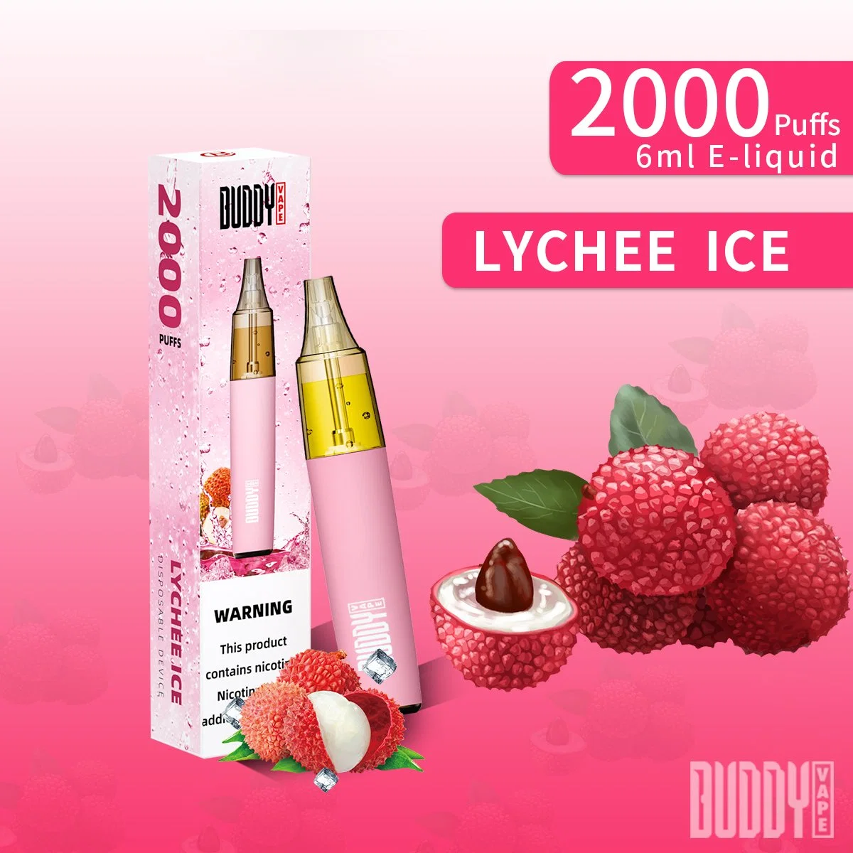 Buddy Vape 6 ml 2000 Puffs descartáveis caneta de cigarros eletrónicos Eacape Dispositivo novo produto