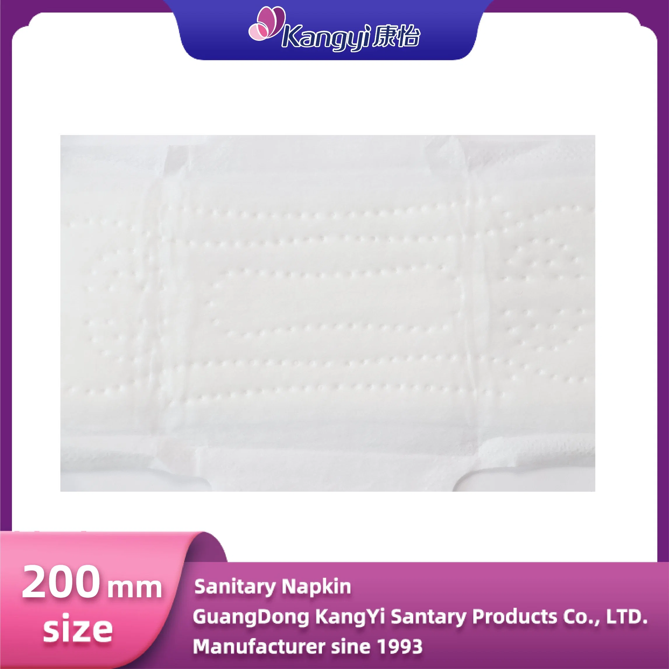 200mm Minimonas Sanitarias Ultra-Short para Lady Period Minimita Ultra-Thin Almohadilla sanitaria