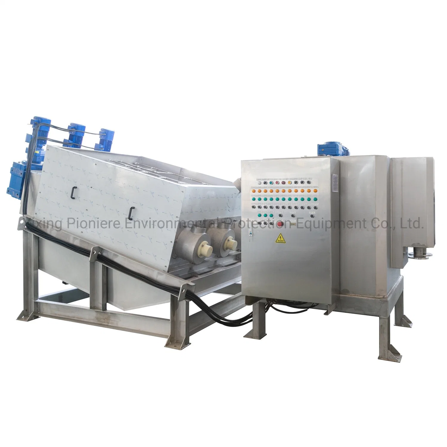 Automatic Spiral Type Volute Screw Filter Press Sludge Dehydrator for Mud Waste Water Treatment Slurry Mud Sewage Dewatering Treatment Machine