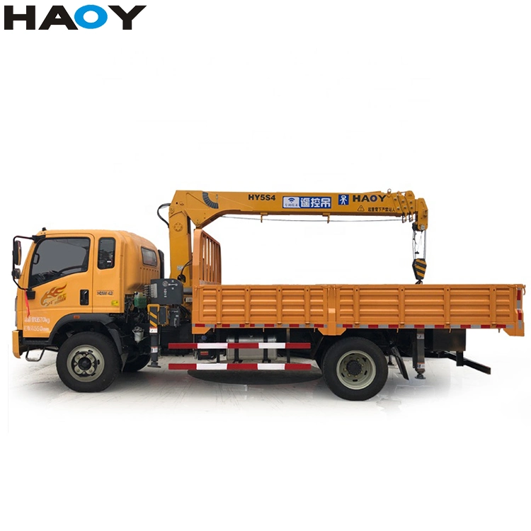 5 Ton Straight Boom Truck Mounted Crane Model Hy5s4 for Sale