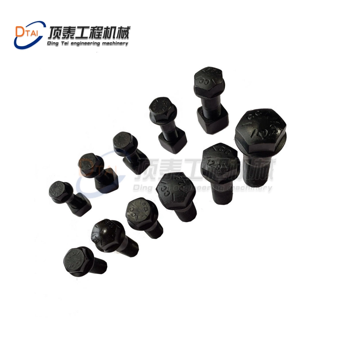 Bulldozer Excavator Single Tractor Dozer Track Pad Bolt and Nut M14*1.5*45 Grade 12.9 Shoe Plate Steel Rubber Track Shoe Pad