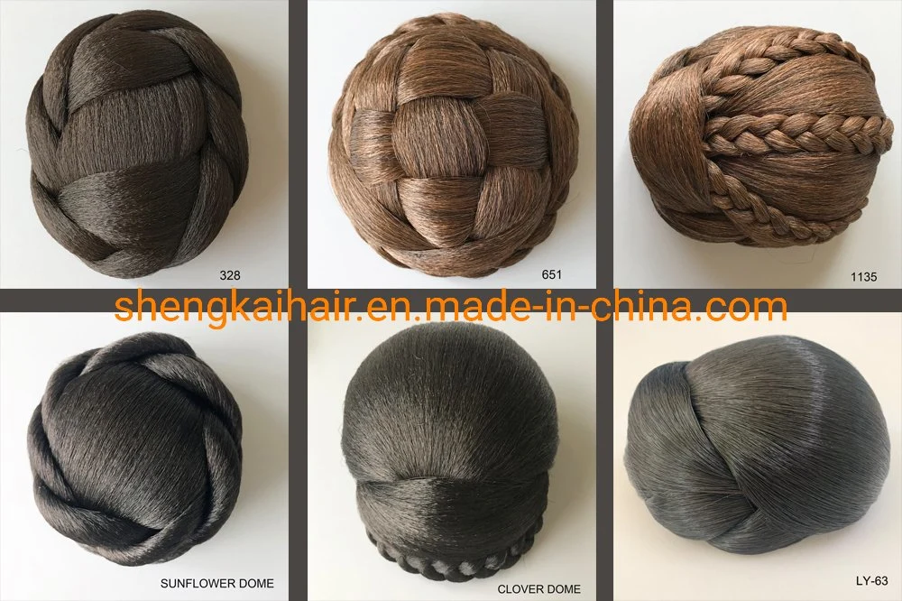 Venda quente moda pêlos sintéticos Chignon Trançada Hairpiece