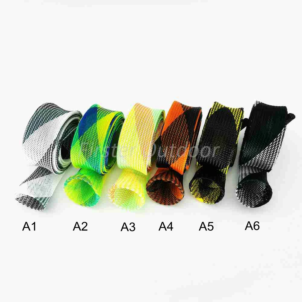 Fishing Tackle Width 25mm/35mm Various Available Lengths Protective Fishing Pole Sleeve Sock /Fishing Rod Cover with Feather End.