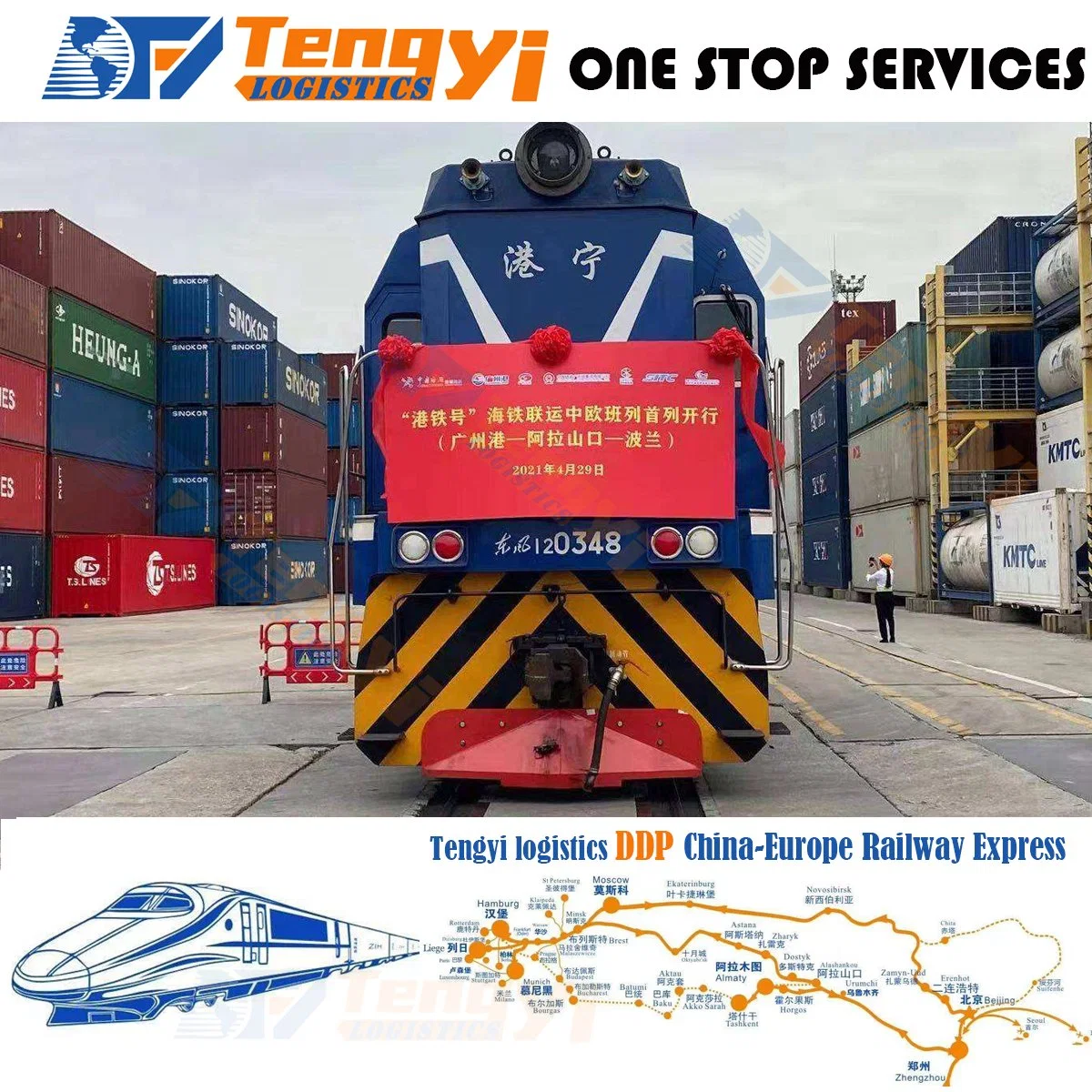 Transport Service China Train Freight Forwarder Cheap Cost Fast Railway Shipping to Europe UK Frankfurt Leipzig Bremen