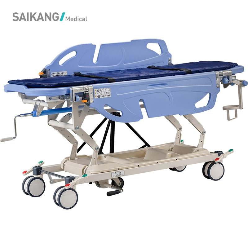 Skb041-6 Saikang Wholesale/Supplier Multifunction Foldable Operation Connecting Medical Patient Stretcher Trolley