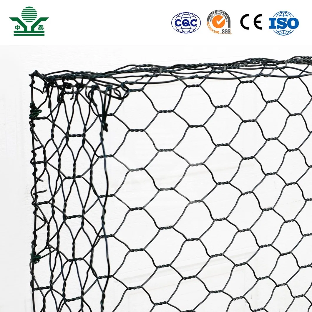 Zhongtai Square Hole Gabion Basket China Wholesale/Supplierrs Gabion Box Mesh 2.0mm 2.2mm 2.7mm 3.05mm Diameter Gabion Wire Mesh Cage PVC Coated Gabion Basket Box