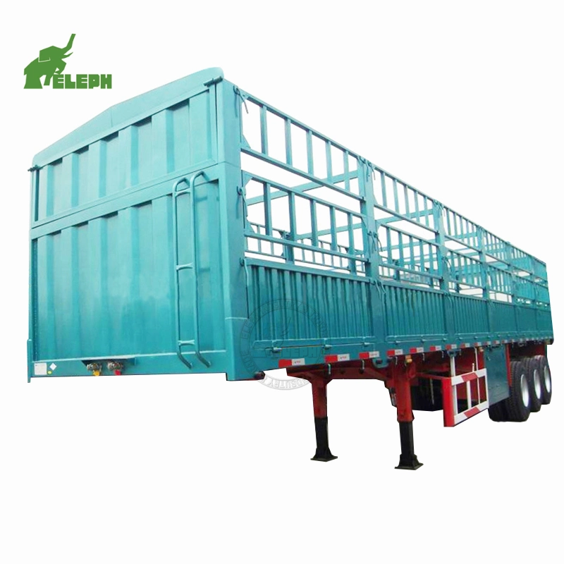 High Wall 3 Axles Air Suspension Cattle Livestock Transport Semi Fence Trailer