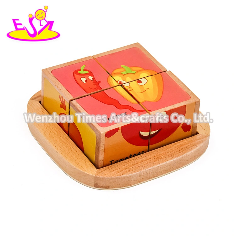 Most Popular Intelligent Kids Natural Wood Cube Puzzle with 6 Sides W14f061