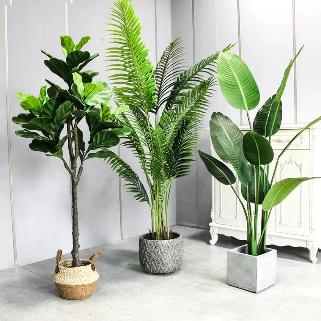 Custom Green Potted Plants Palm Tree Artificial Plants Trees for Home Decor