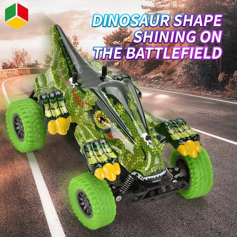 QS Hot Selling Kids Educational Remote Control Car Toy 1: 18 Scale 2.4G Electric Dinosaur Toys Matel off-Road Drift High Speed Car Vehicle Toys for Children