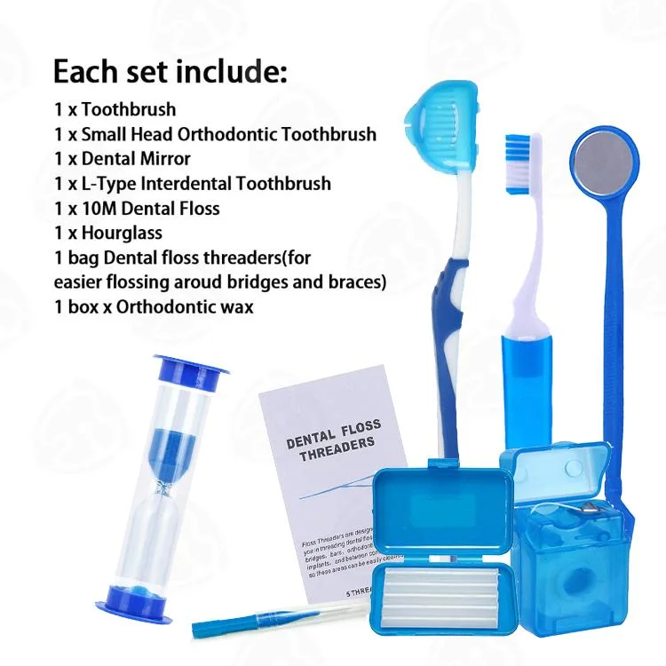 8PCS Orthodontic Care Dental Toothbrush Kit Ortho Patient Care Kit