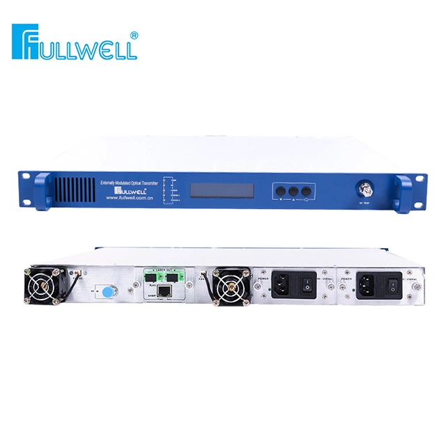 Fullwell FTTH Long Haul 160km Transmission External Modulation Optical Transmitter 2 Outputs  Power 7,8,9,10dBm with Wavelength 1528~1563nm Adjustable for DWDM