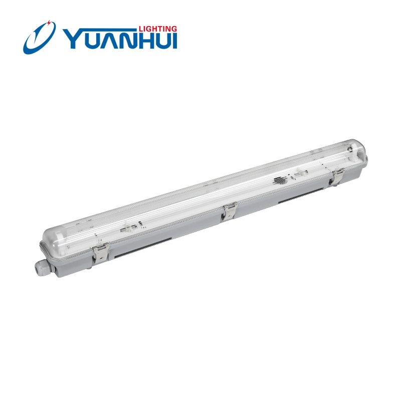 for T8 with Metal Reflector LED Fluorescent IP65 Install Double or Single Tube LED Waterproof Light