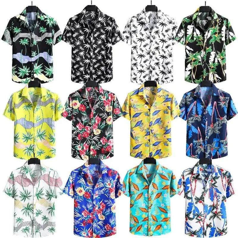 Summer Casual Short Sleeve Shirt Fashion Printed Shirt Hawaiian Holiday Shirt Men's Wear