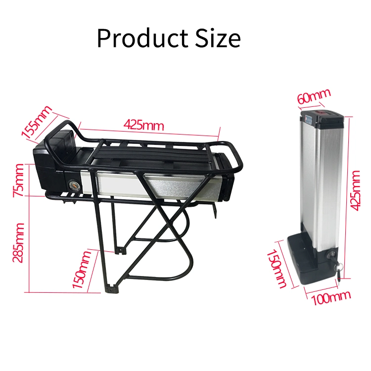 E Bike Battery 52V Rear Rack 36 Volt Lithium Rechargeable 15ah 18ah 20ah Ebike Battery Pack for Electric