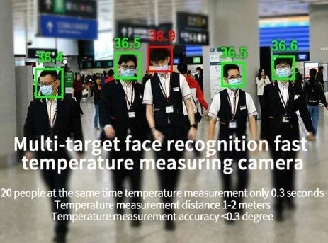 Alta velocidade de medição da temperatura corporal automática câmara térmica de CCTV de triagem para monitorar