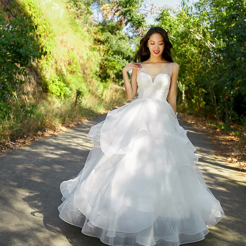Yc245 2022 New Bride Wedding Dress Female Suspender Halter Evening Dress Wedding Dress