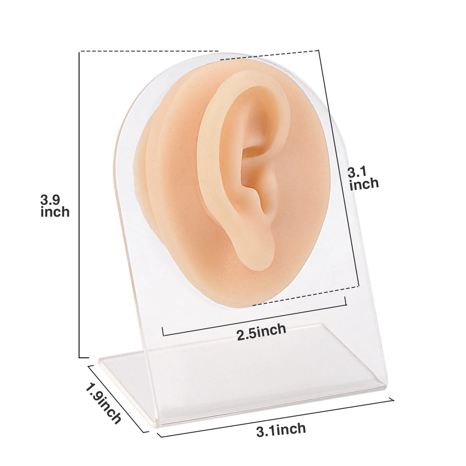 Ear Model Super Soft Silicone, Natural Size Human Right Ear Model