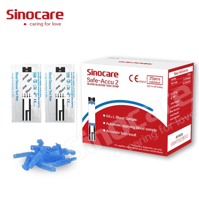 Sinocare Diabetic Test Strips CE Approved High Accuracy Hot Sale Blood Sugar Diabetes Glucose Meter of Original Factory