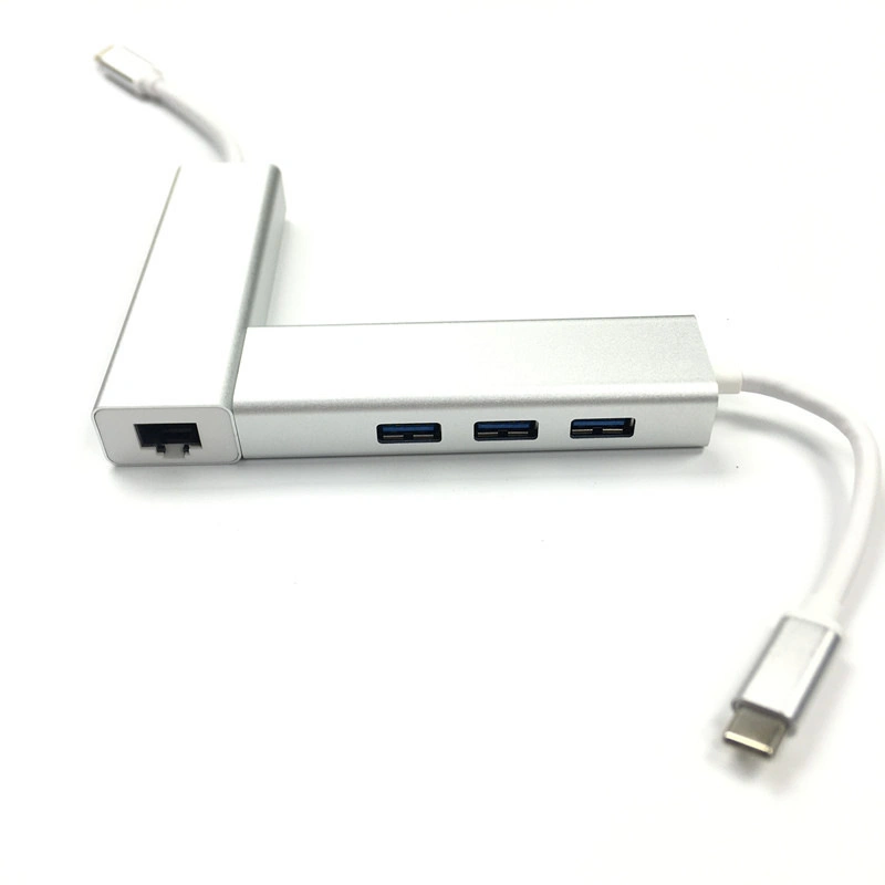 Gigabit Ethernet 3*USB3.0 4in1 Multi-Port Adapter Type-C Hub