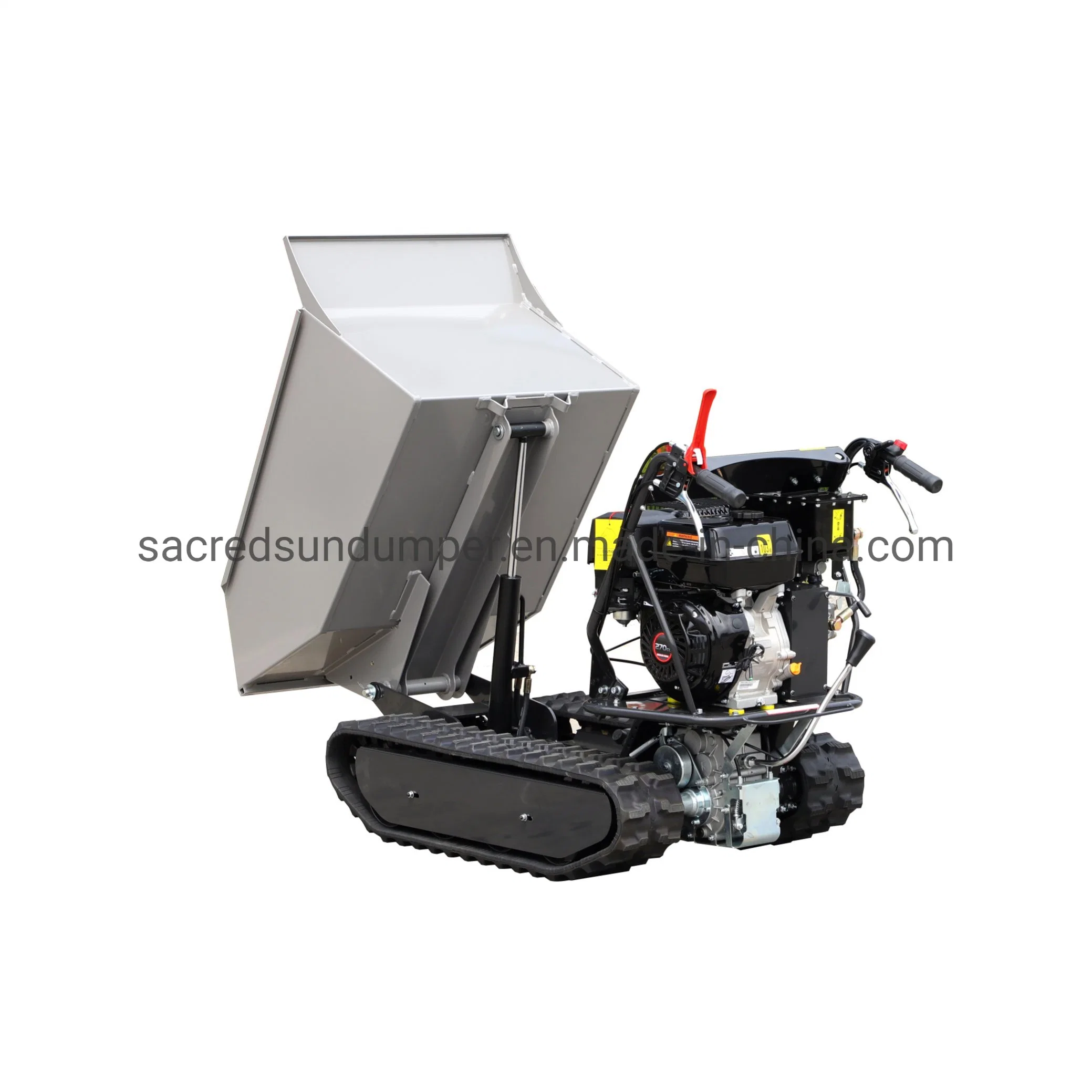 9HP 270cc Gas Motor Powered Mini Dumper Small Transporter Rubber Track Wheelbarrow Dumper Made in China Machinery