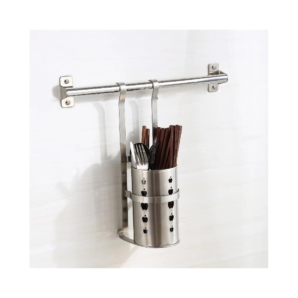 Kitchen Stainless Steel Kitchen Rack Wall Hanging Supplies Storage Rack Hanging Five-Piece Kitchen Pendant Combination