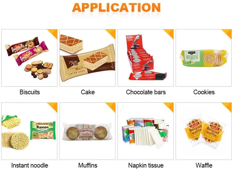 Печенье/Wafer/Cookie/хлеб/выпечка/Продукты Full Servo Автоматический поток /Упаковка /Упаковка/упаковочная машина