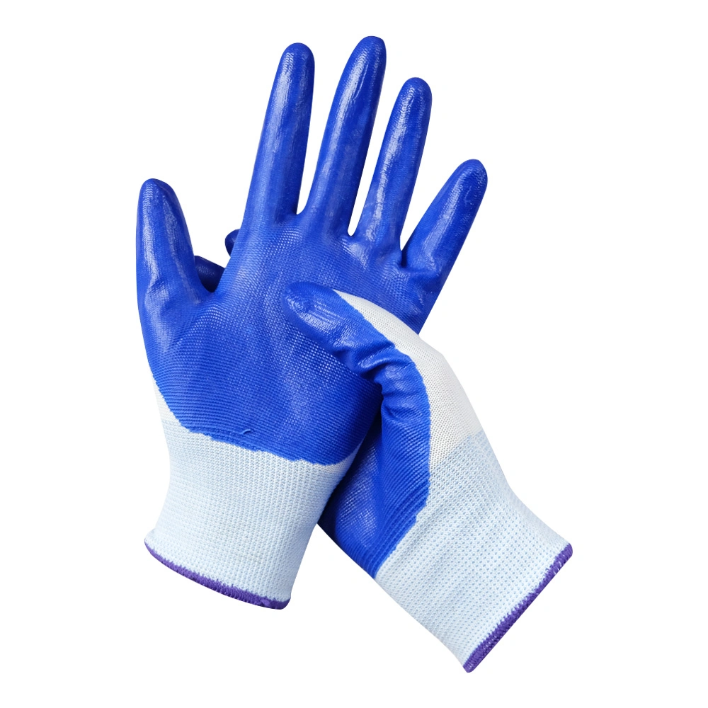 China Wholesale Comfortable Nitrile Smooth Coatted Safety Work Gloves