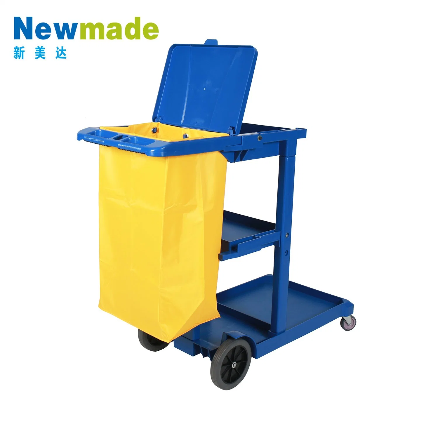 Multifunction Plastic Janitor Cart Hotel Hospital Cleaning Cart Housekeeping Cleaning Service Trolley Cart