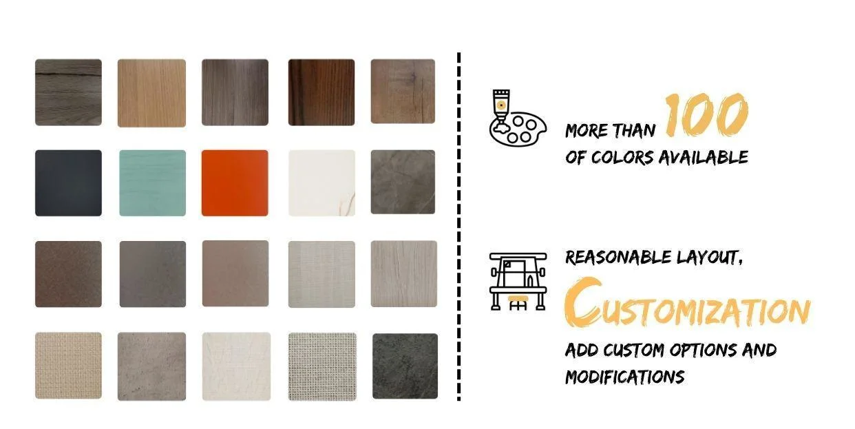 High quality/High cost performance Brown Wood Grain HPL Laminate Modern Kitchen Cabinets Home Furniture