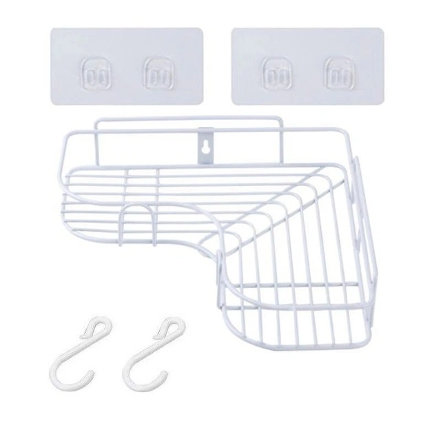 Bathroom Shelf Shower Wall Mount Shampoo Storage Holder with Suction Cup No Drilling Kitchen Storage Bathroom Accessories