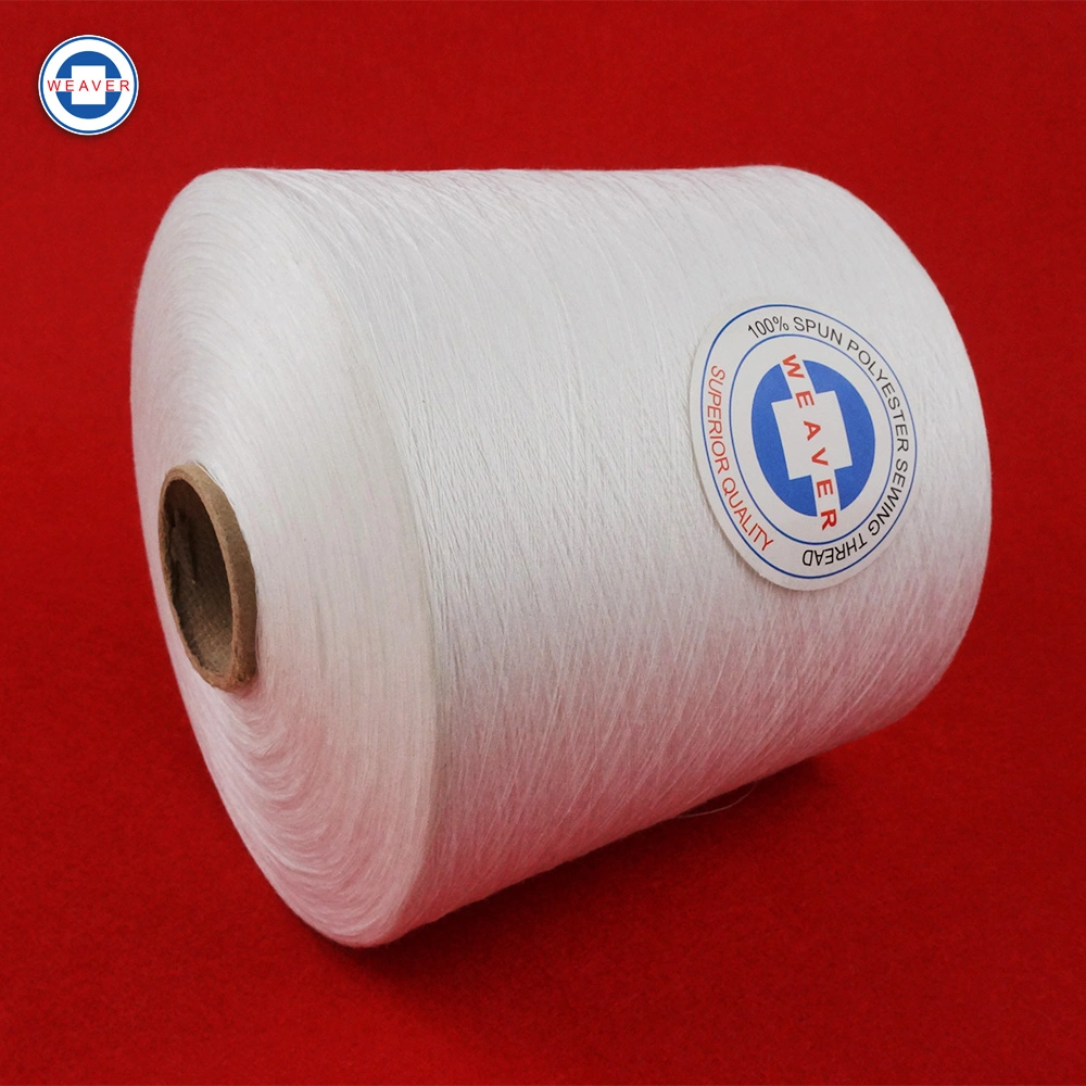 Polyester Ring Schwarzes Garn zum Nähen Färben Tube Garn Raw Weißes 100% gesponnene Polyester-Garn in Plastikrohr China Factory