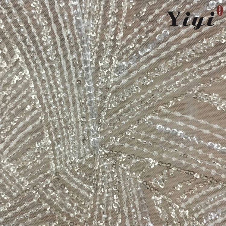 OEM Wholesale Wedding dentelle mariée broderie tissu perles Sequins Français Dentelle Tulle dentelle tissu broderie