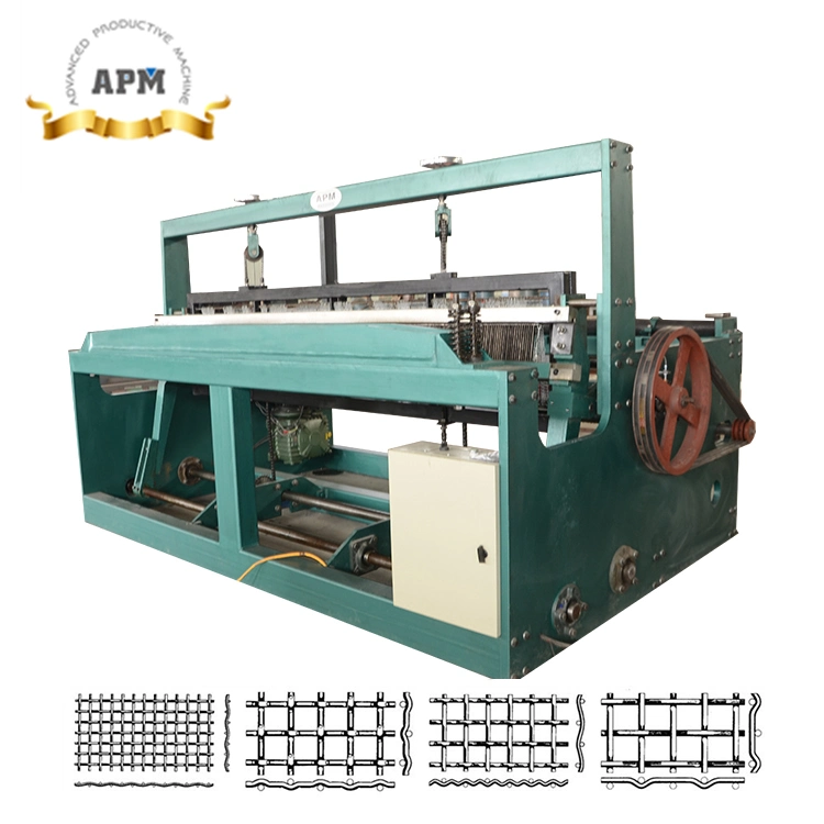 Semi Automatic Crimped Wire Mesh Assembly Fence Net Sieve Screen Weaving Machine