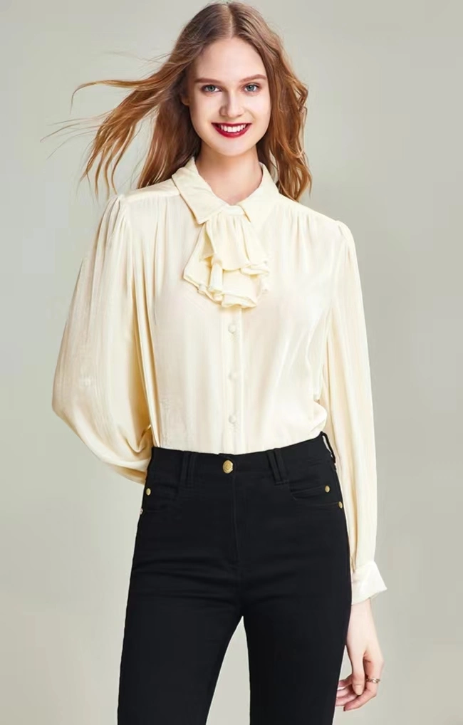 Fashion Women Velvet Tops Custom High Quality Lady Shirts Blouse