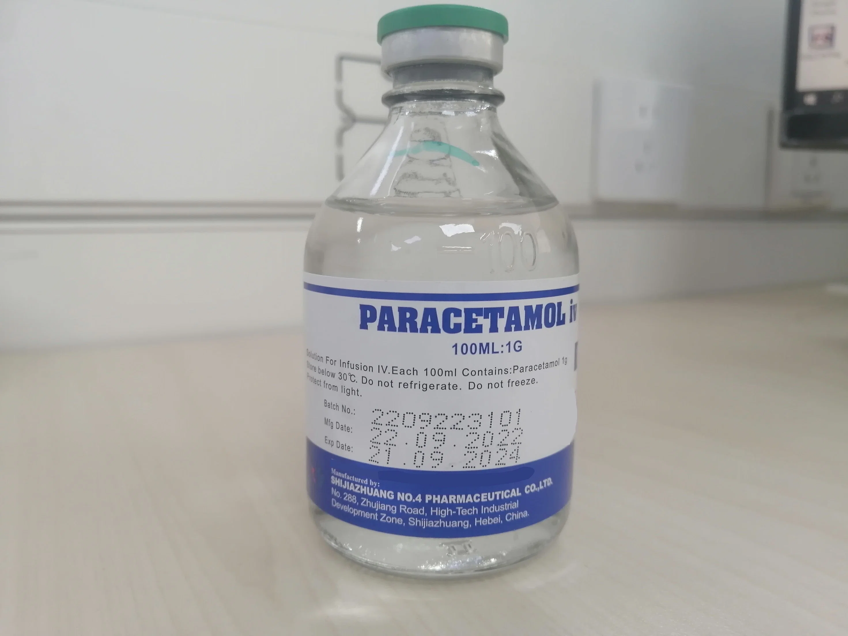 Inyección de paracetamol 100ml: 1G Ma Soporte