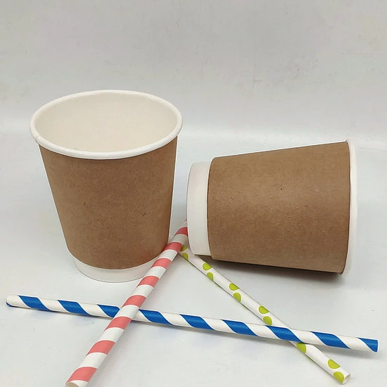 Disposable Recyclable Customized Paper Cups Double Wall 8oz