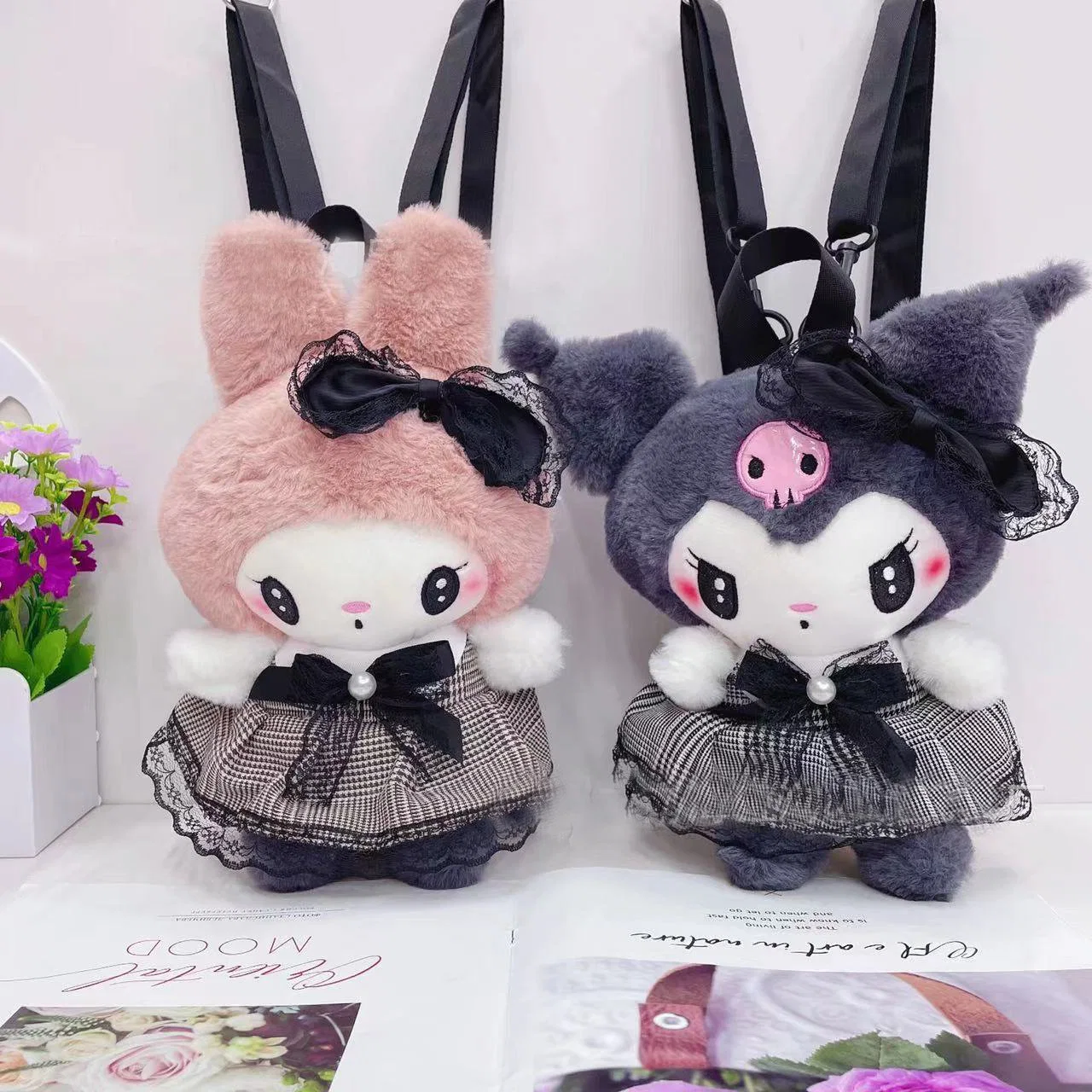 ANIME Cartoon personaje Plush Dolls Mochila muñeca personalizada niños Regalo suave relleno de juguete mujeres bolsos de mano Escuela de hombro de la bolsa Bolsa de moda