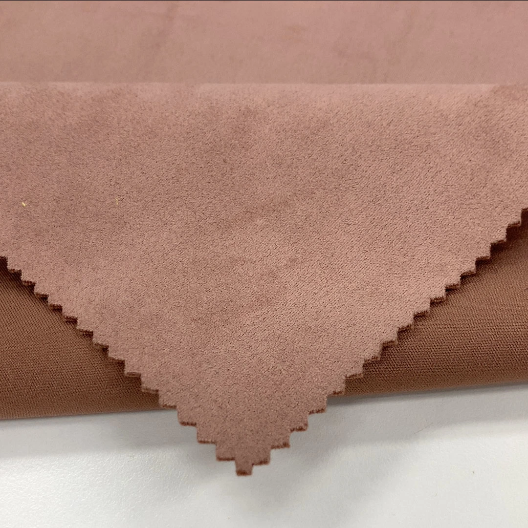 China Suede Fabric Stetch Island Yarn Micro Suede Fabric in Polyester Spandex Fabric for Coat Jacket Shoes