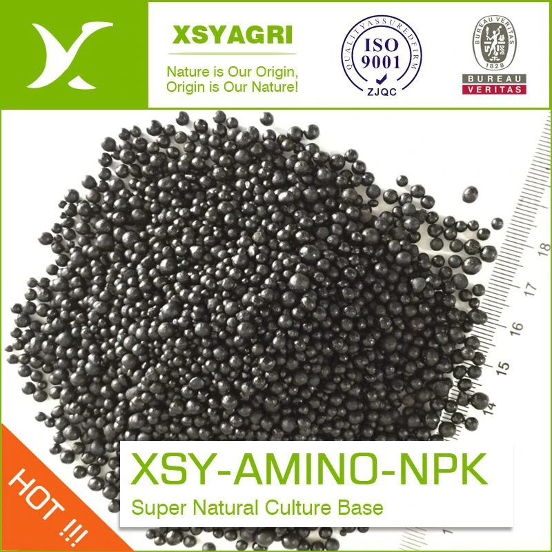 Супер блестящие черные гранулы органические удобрения с NPK 13-3-3 амино Кислота